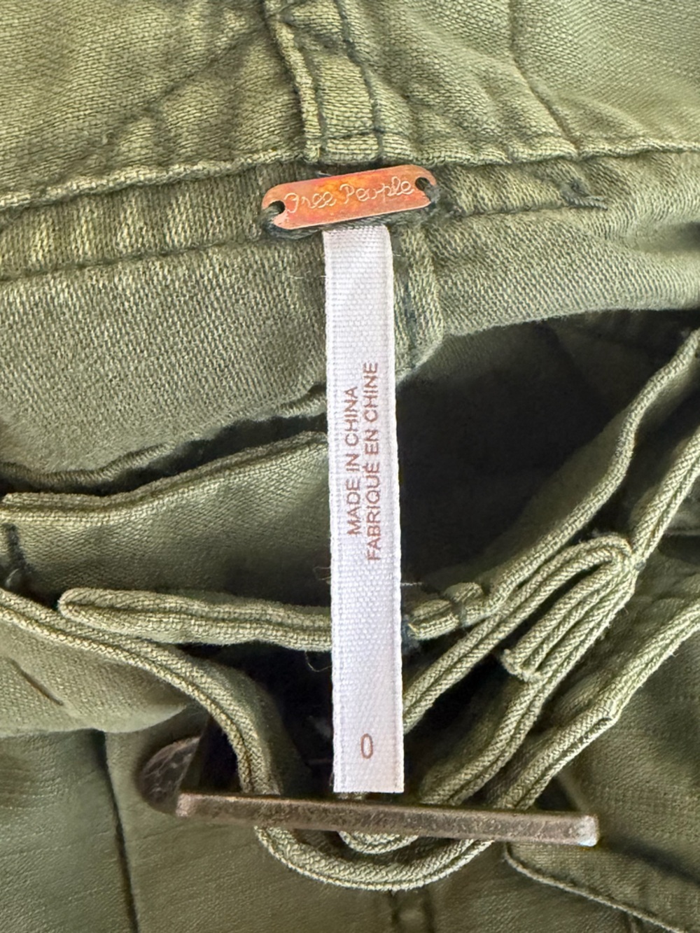 Free People Women’s Olive Cargo Mini Skirt Y2K Utility Military Festival Sz 0 - Picture 10 of 10